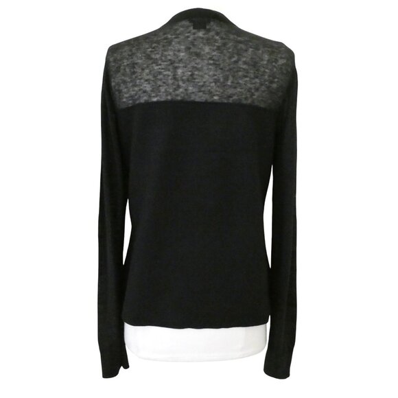 THEORY Ofenia Enchanted crew neck sweater sz L black - Picture 3 of 6